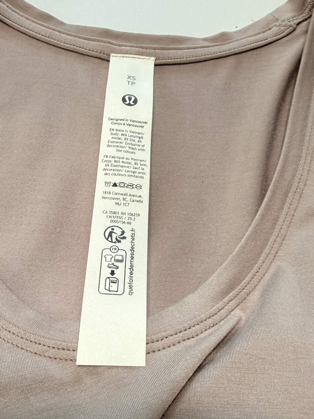 lululemon Modal Silk Side Slit Tank Mauve Dusk Pink Sleeveless Size XS - Picture 6 of 9